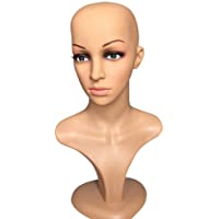 Maniquí de cabeza de entrenamiento femenino con soporte para cabeza de maniquí de muñeca de peluca- gafas- sombrero de…